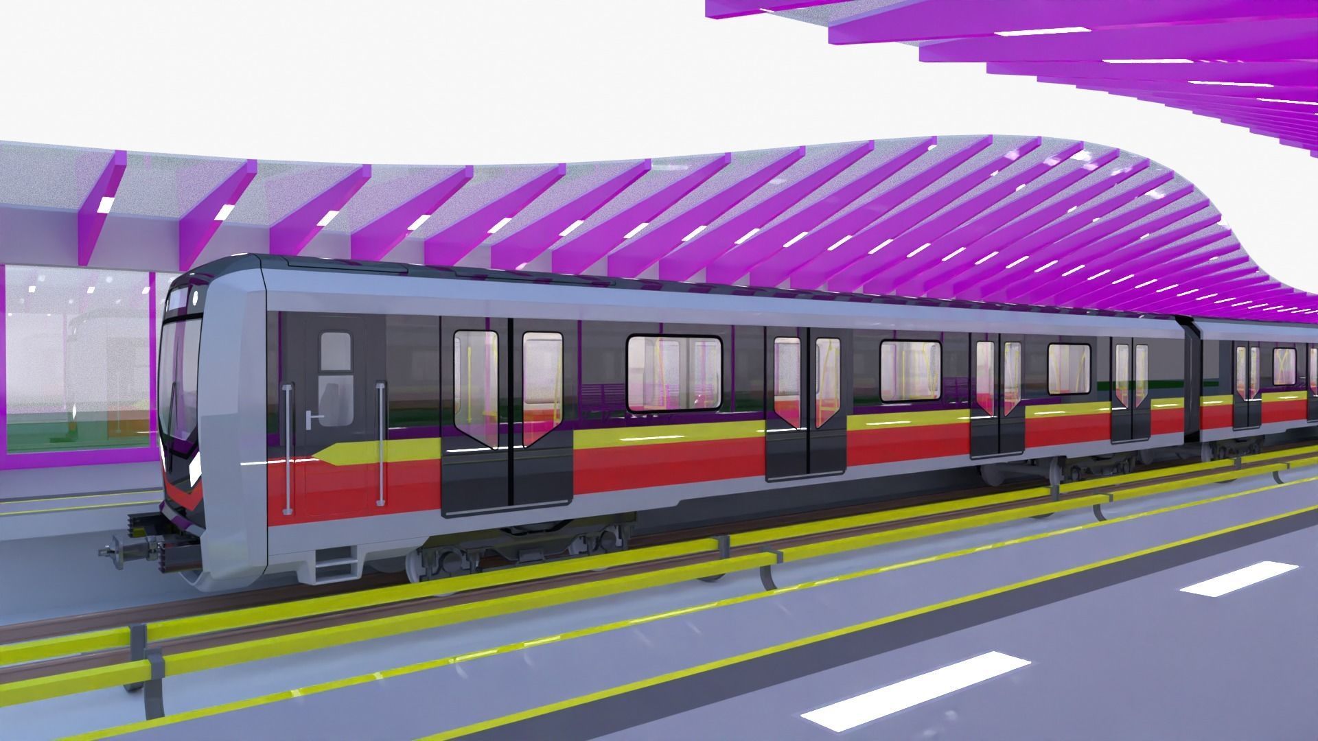 Warsaw metro station III 3D model_14