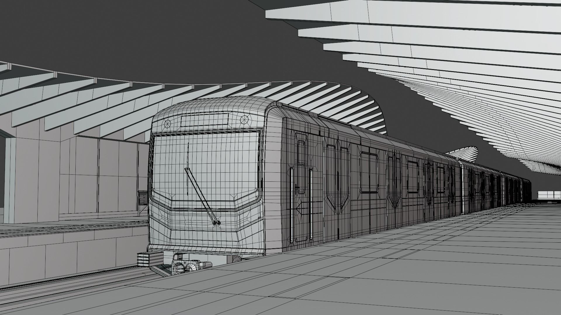 Warsaw metro station III 3D model_12