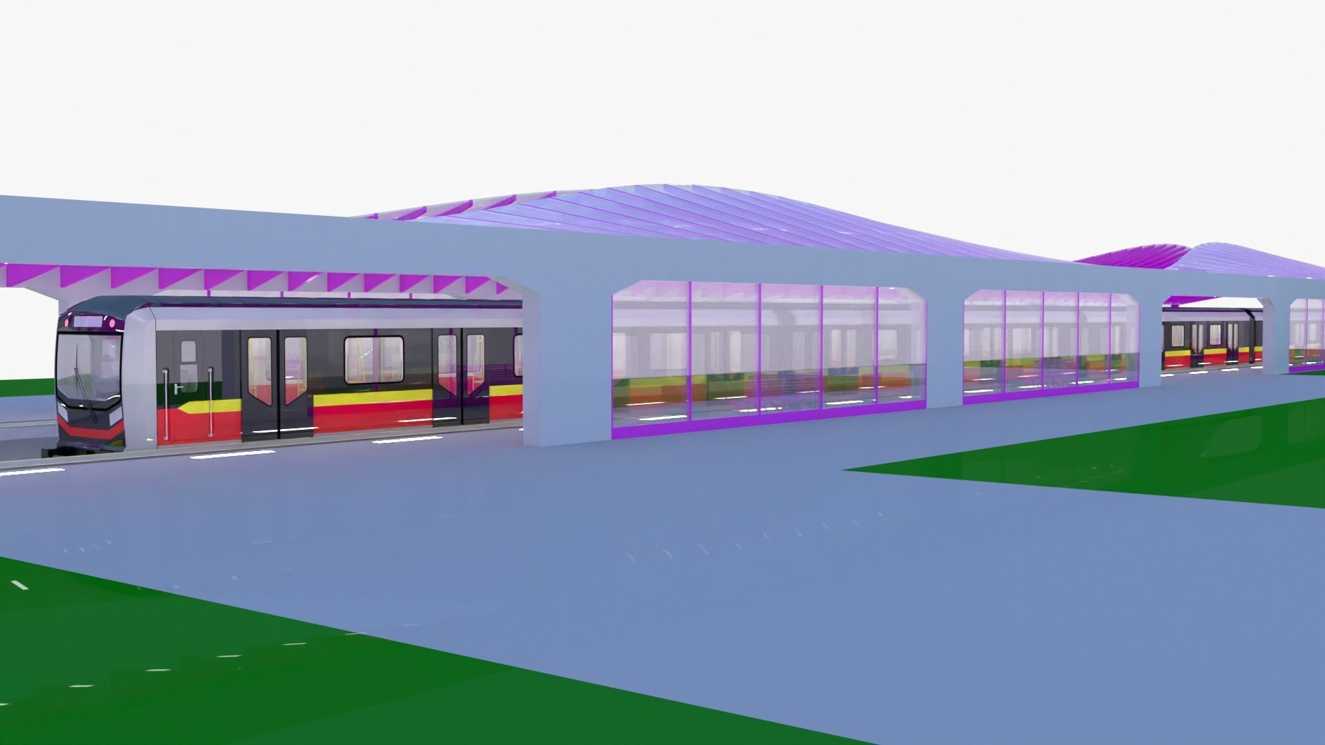 Warsaw metro station III 3D model_16