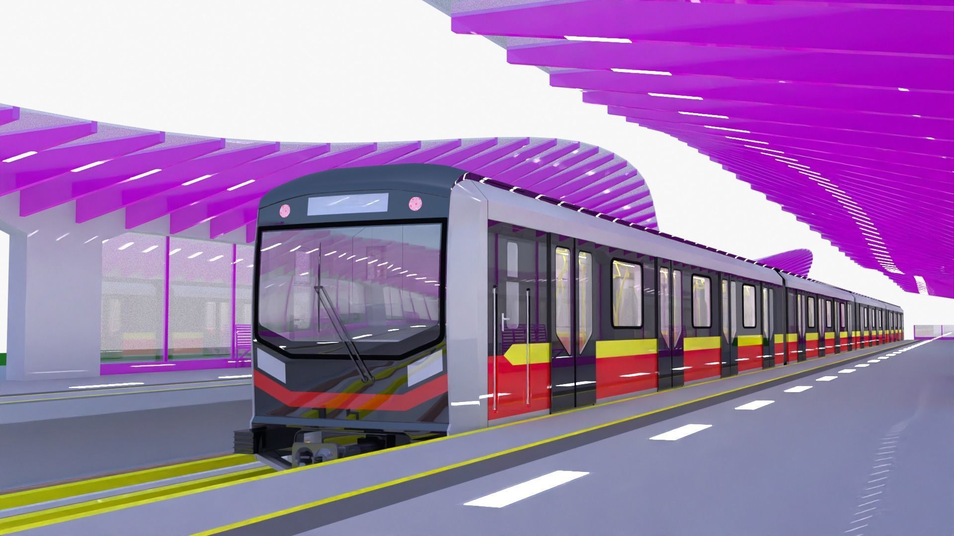 Warsaw metro station III 3D model_11