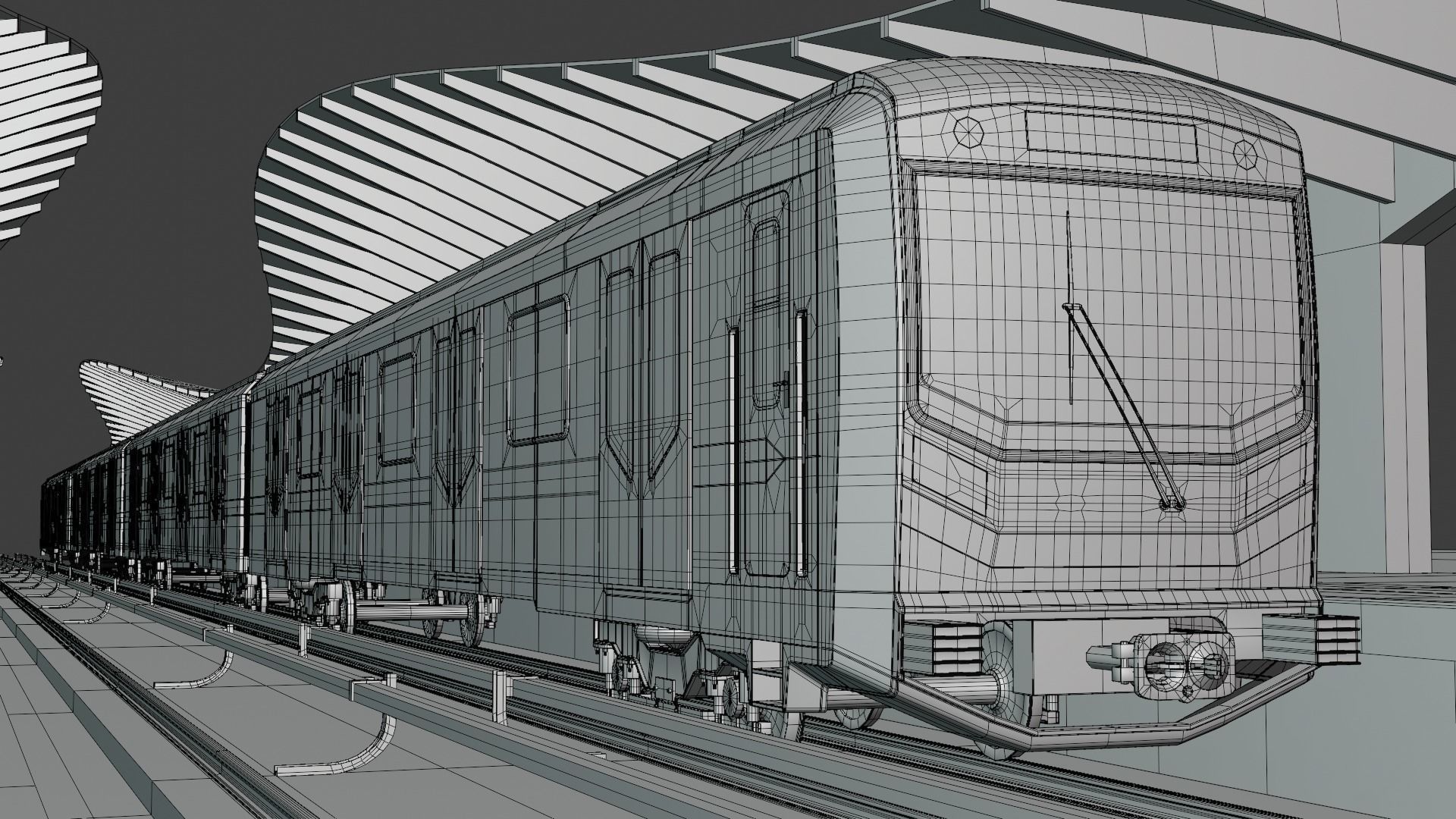Warsaw metro station III 3D model_3