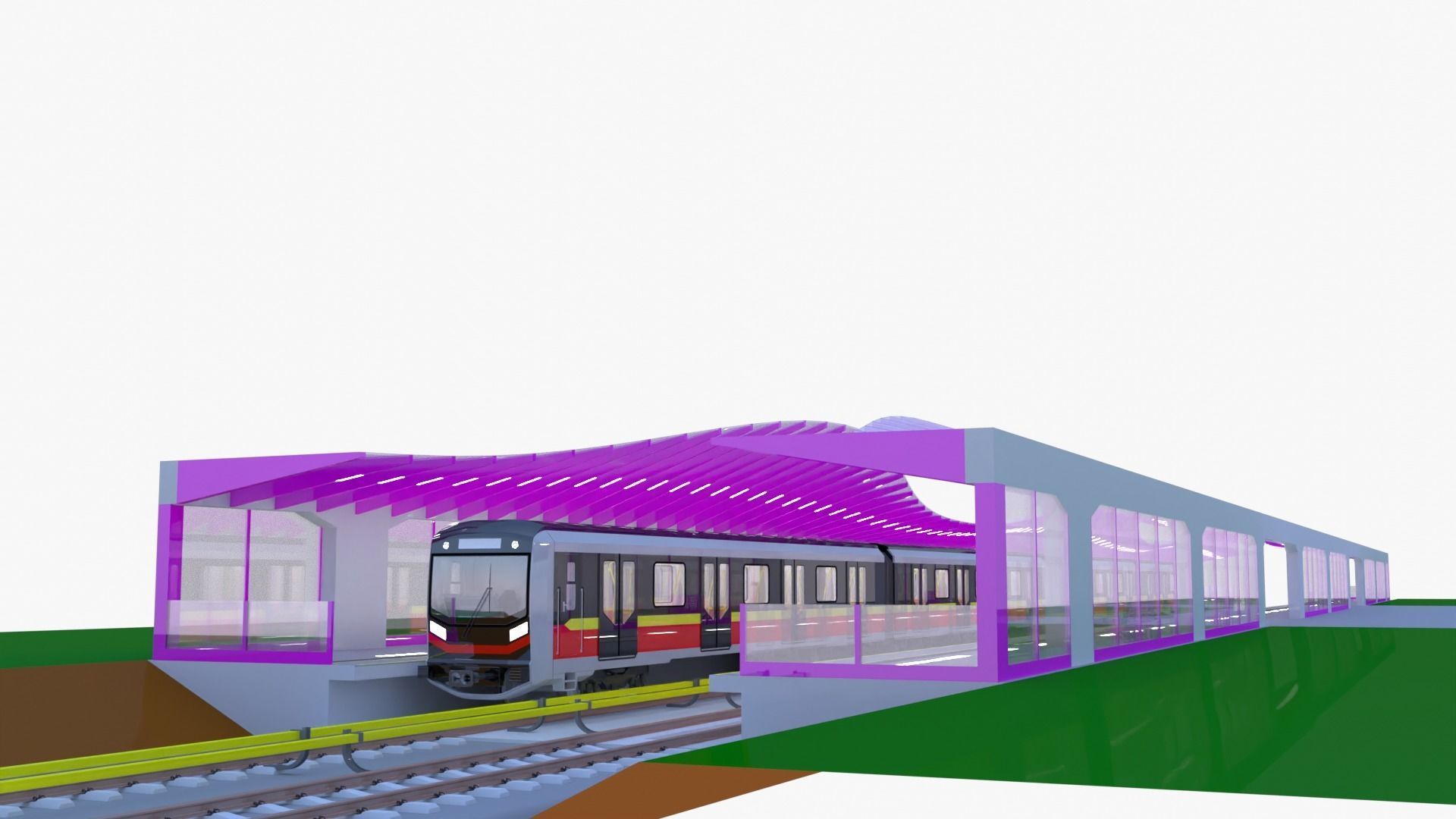 Warsaw metro station III 3D model_15