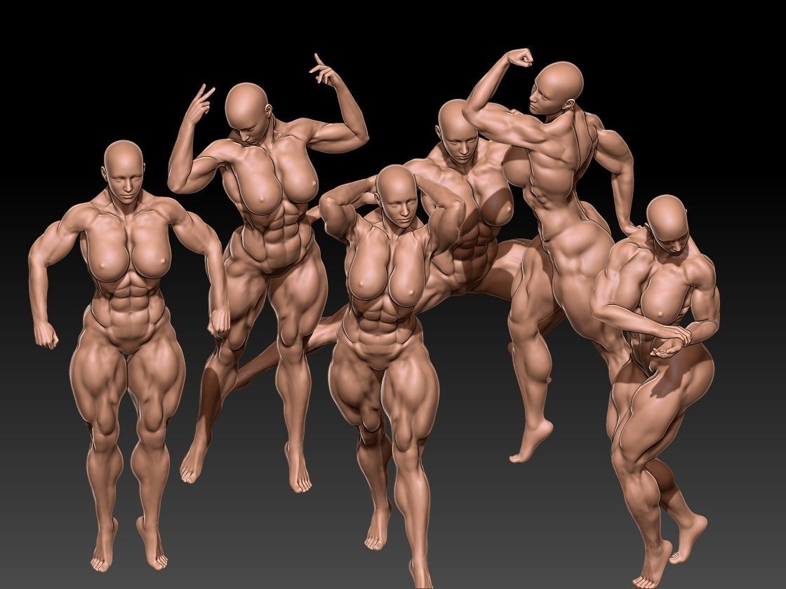 Pack  Bodybuilder woman 3D print model_4