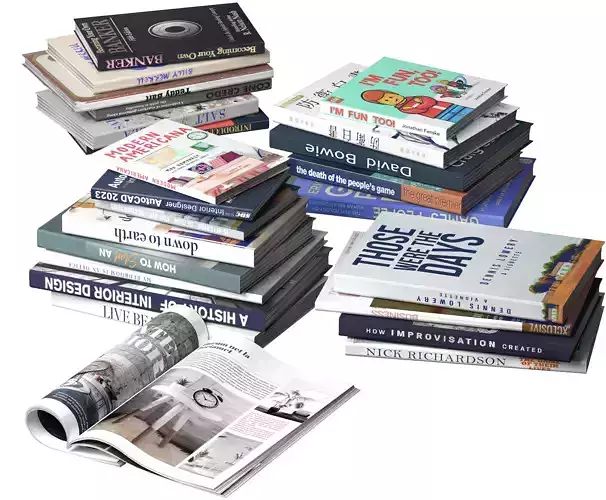 Big Lowpoly Book Pack 3D model