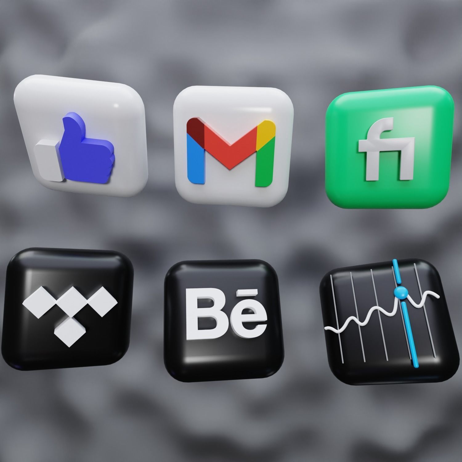 New 3D Social Media Icons and ios 17 Pack Game Ready Low-poly 3D model_12