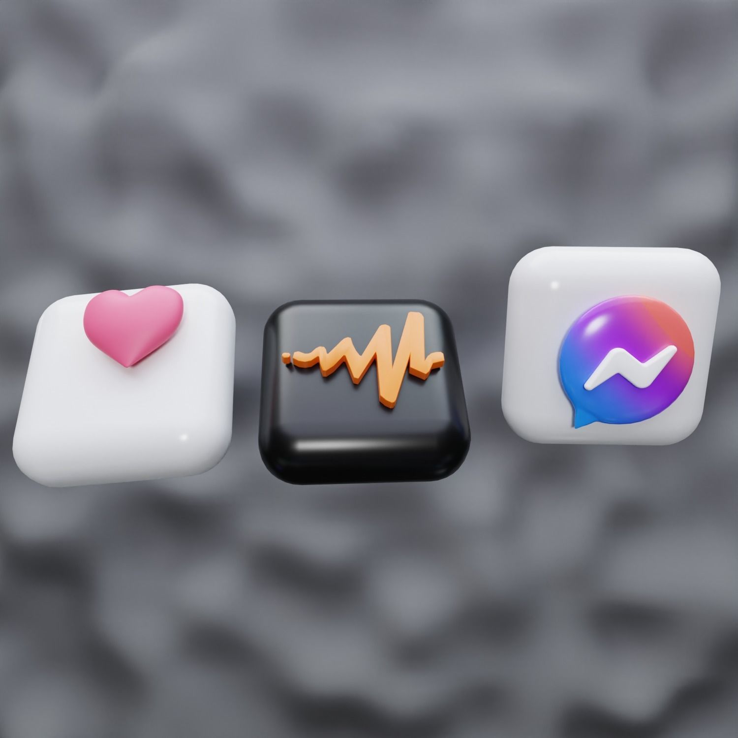 New 3D Social Media Icons and ios 17 Pack Game Ready Low-poly 3D model_18