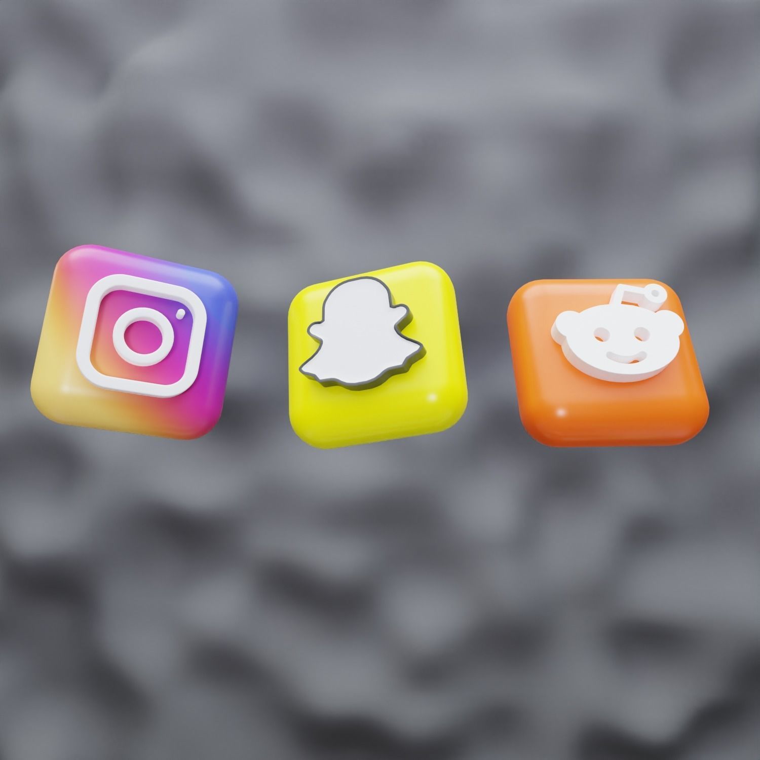New 3D Social Media Icons and ios 17 Pack Game Ready Low-poly 3D model_8