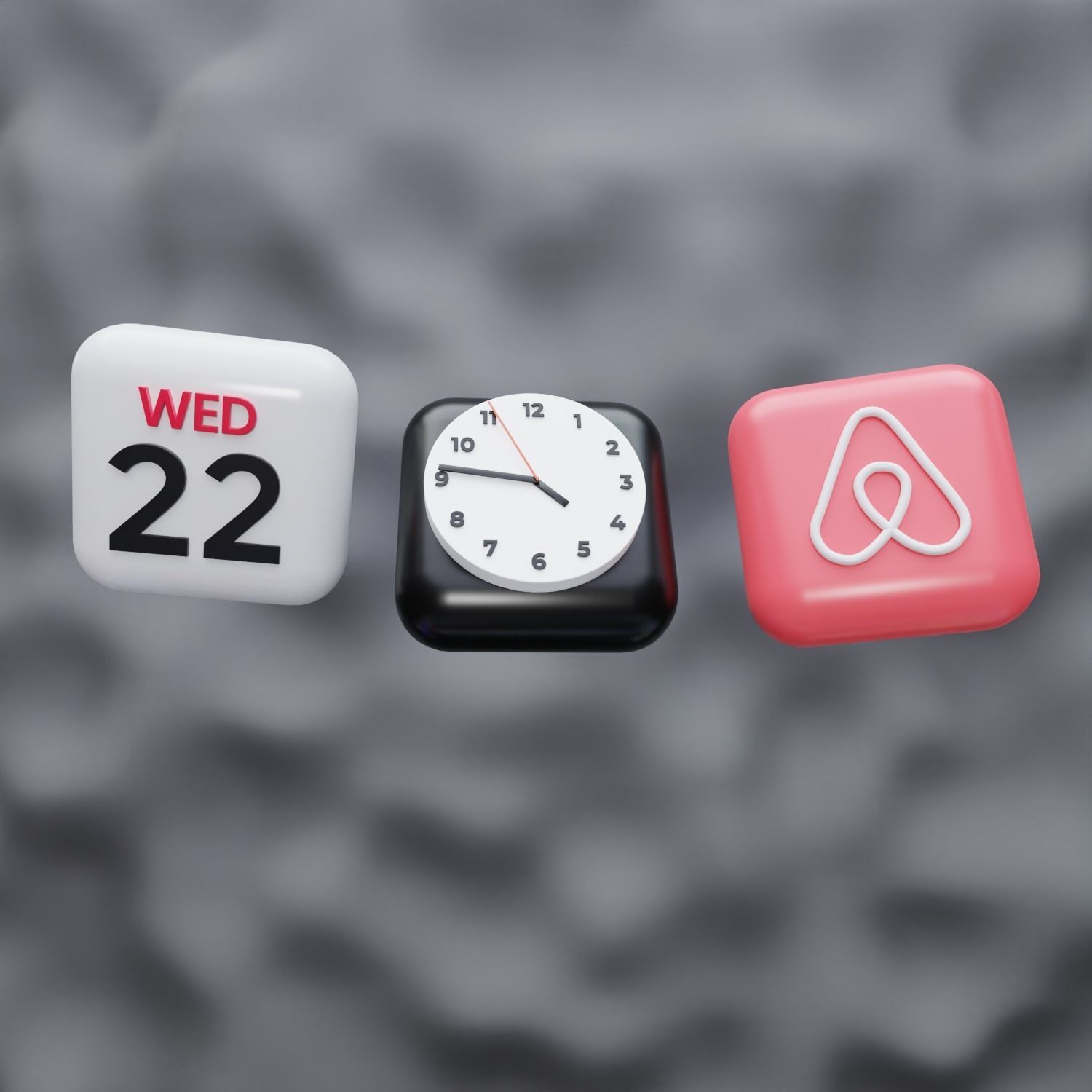 New 3D Social Media Icons and ios 17 Pack Game Ready Low-poly 3D model_9