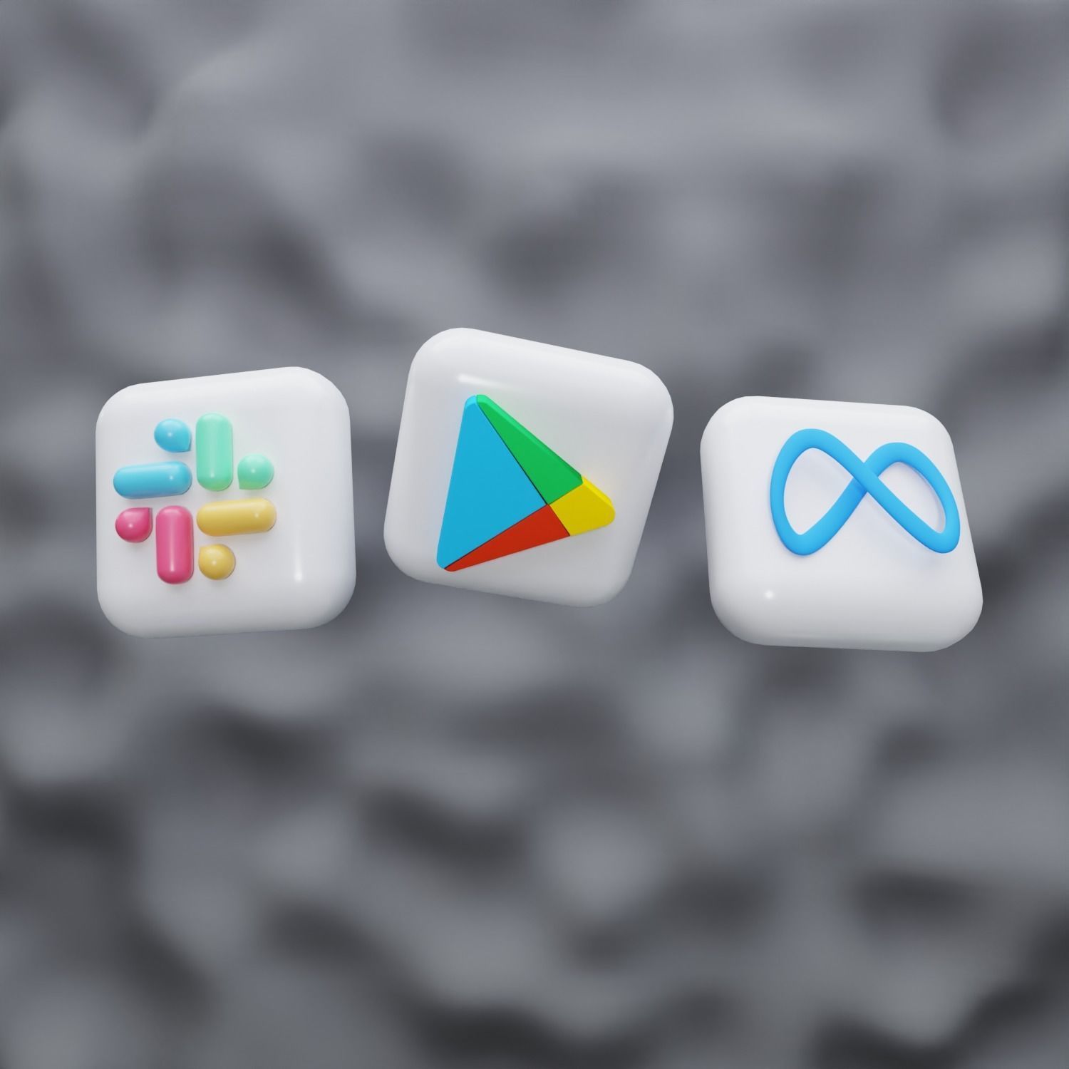 New 3D Social Media Icons and ios 17 Pack Game Ready Low-poly 3D model_2