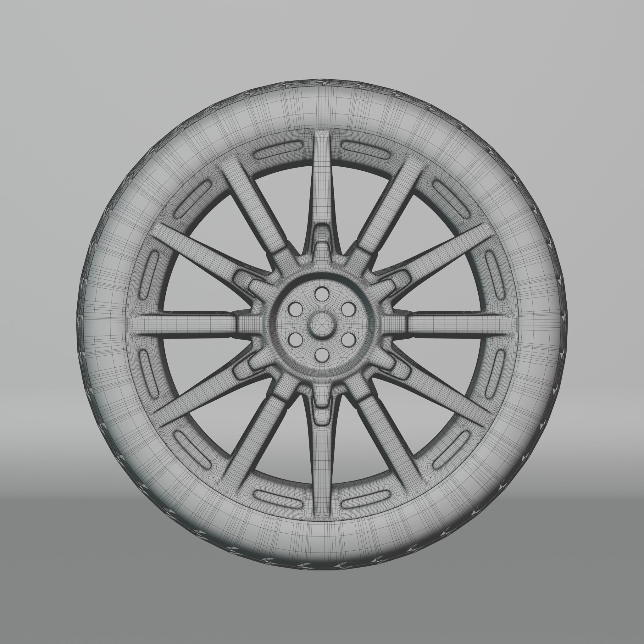 Generic car wheel N1 3D model_6