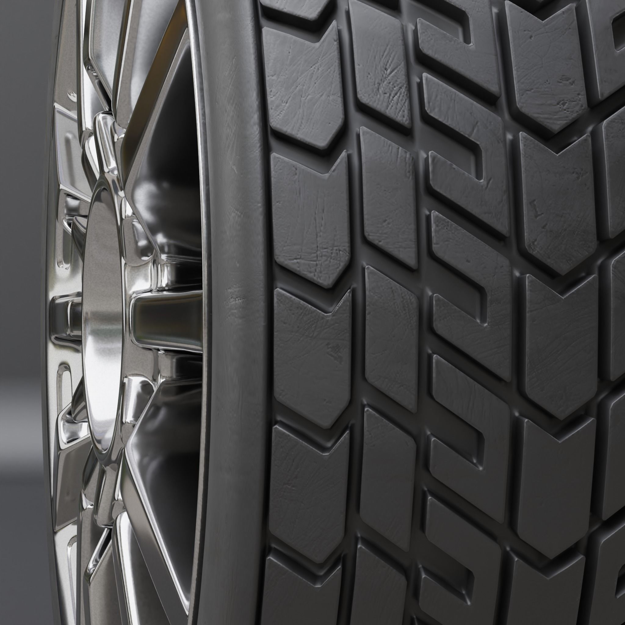 Generic car wheel N1 3D model_4