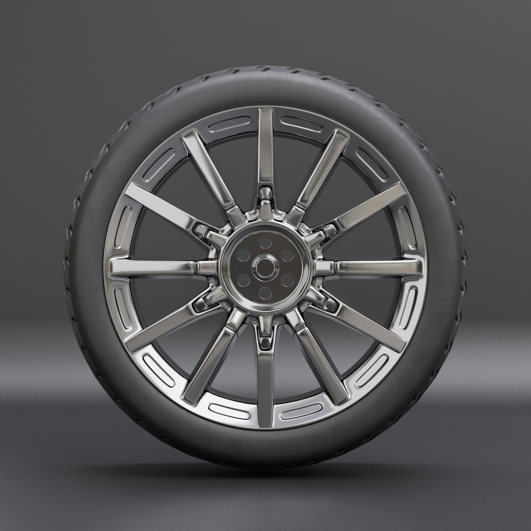 Generic car wheel N1 3D model_3