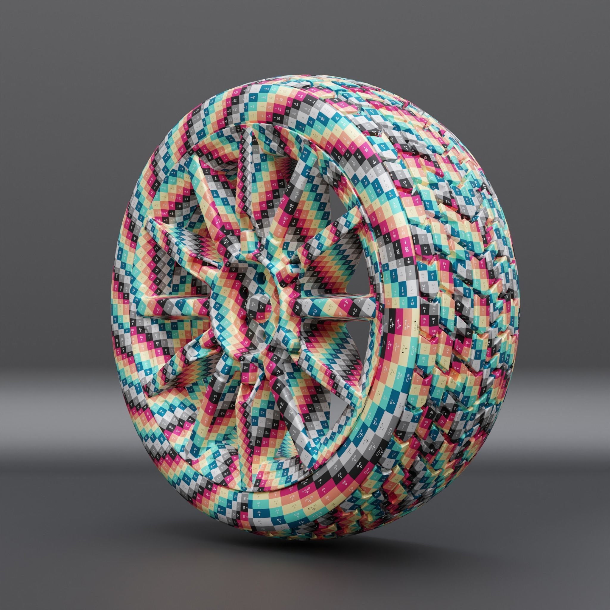 Generic car wheel N1 3D model_8