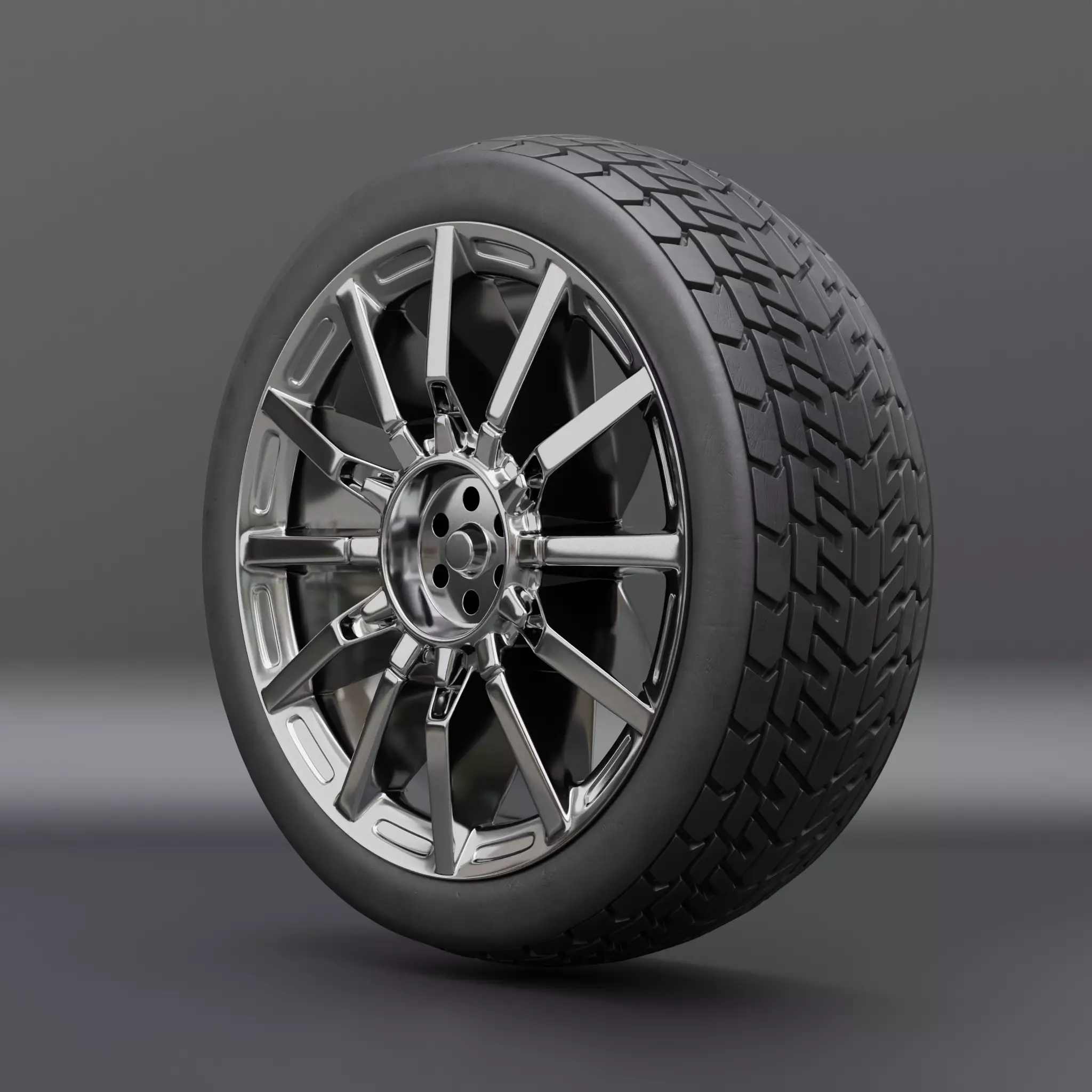 Generic car wheel N1 3D model_0