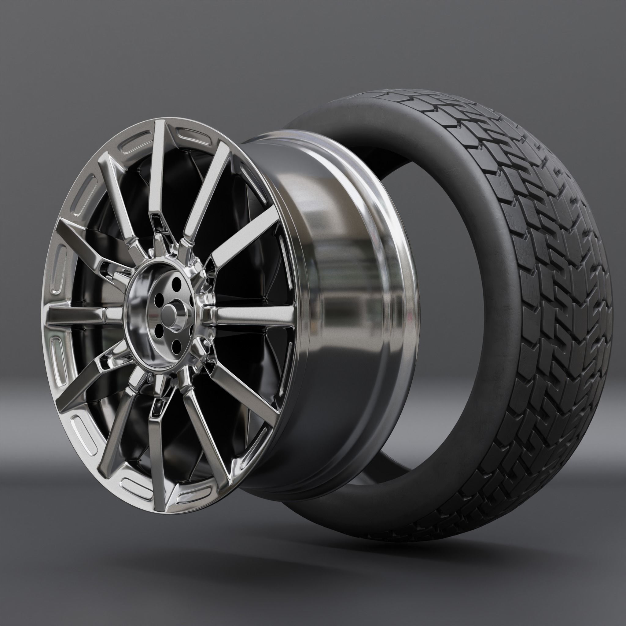 Generic car wheel N1 3D model_5