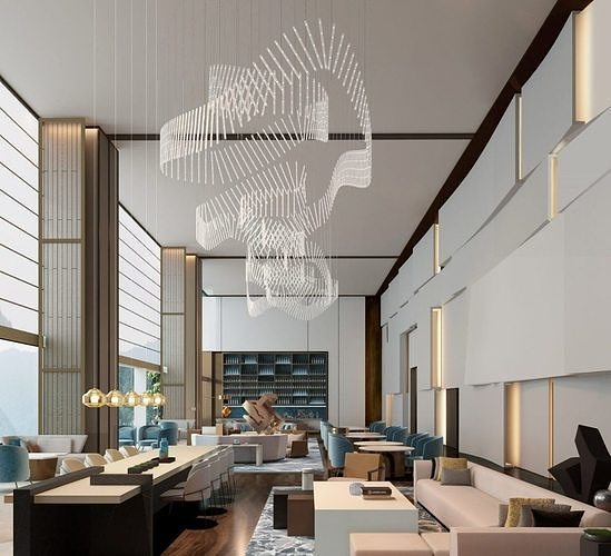 Luxury Modern restaurant Interior Design  3D model