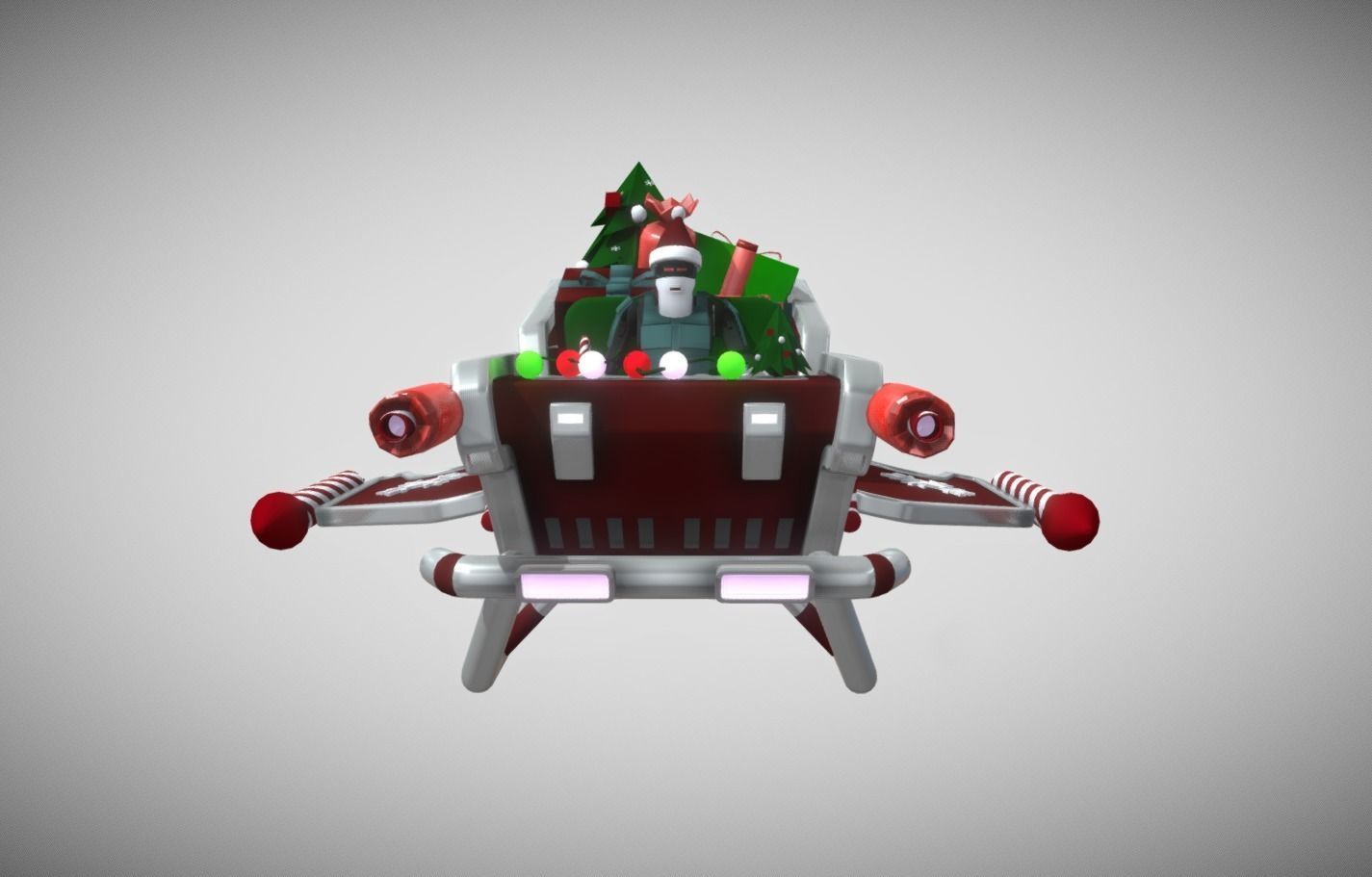 Xmas Robo Santa Sleigh 2023 Low-poly 3D model_7