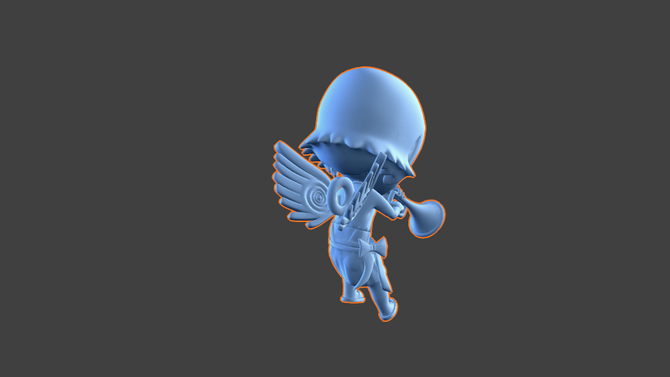 Trumpet Chibi-Angel 3D print model_1