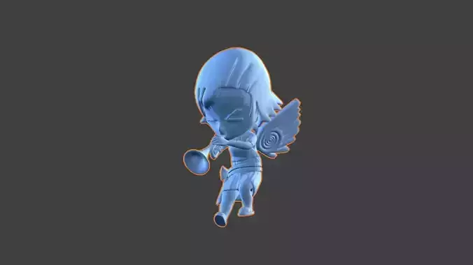 Trumpet Chibi-Angel 3D print model