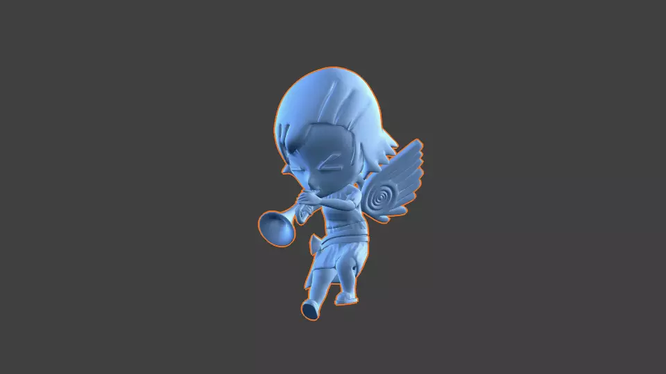 Trumpet Chibi-Angel 3D print model_0