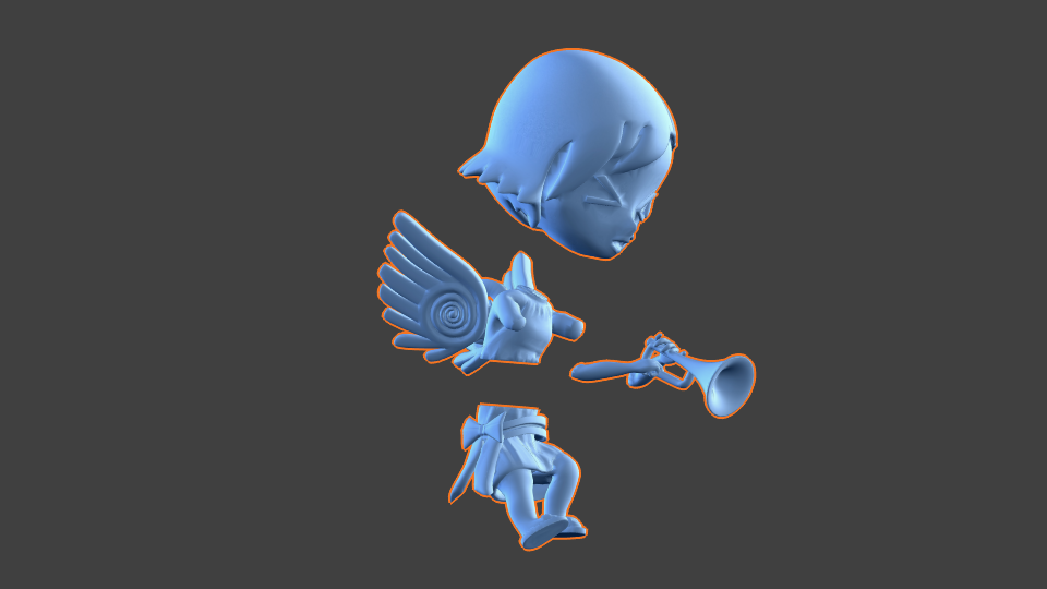 Trumpet Chibi-Angel 3D print model_2