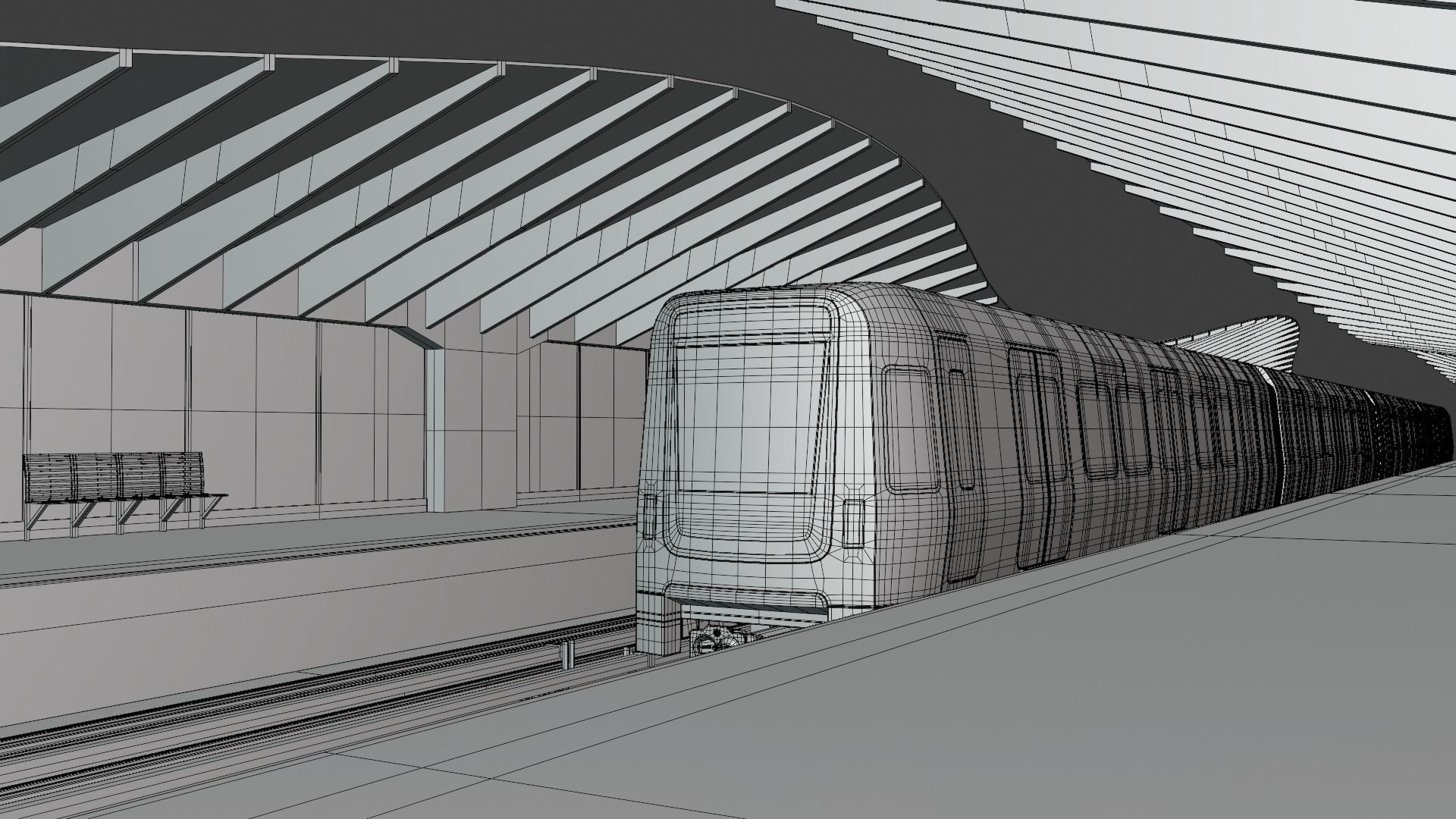 Stockholm metro station III 3D model_7
