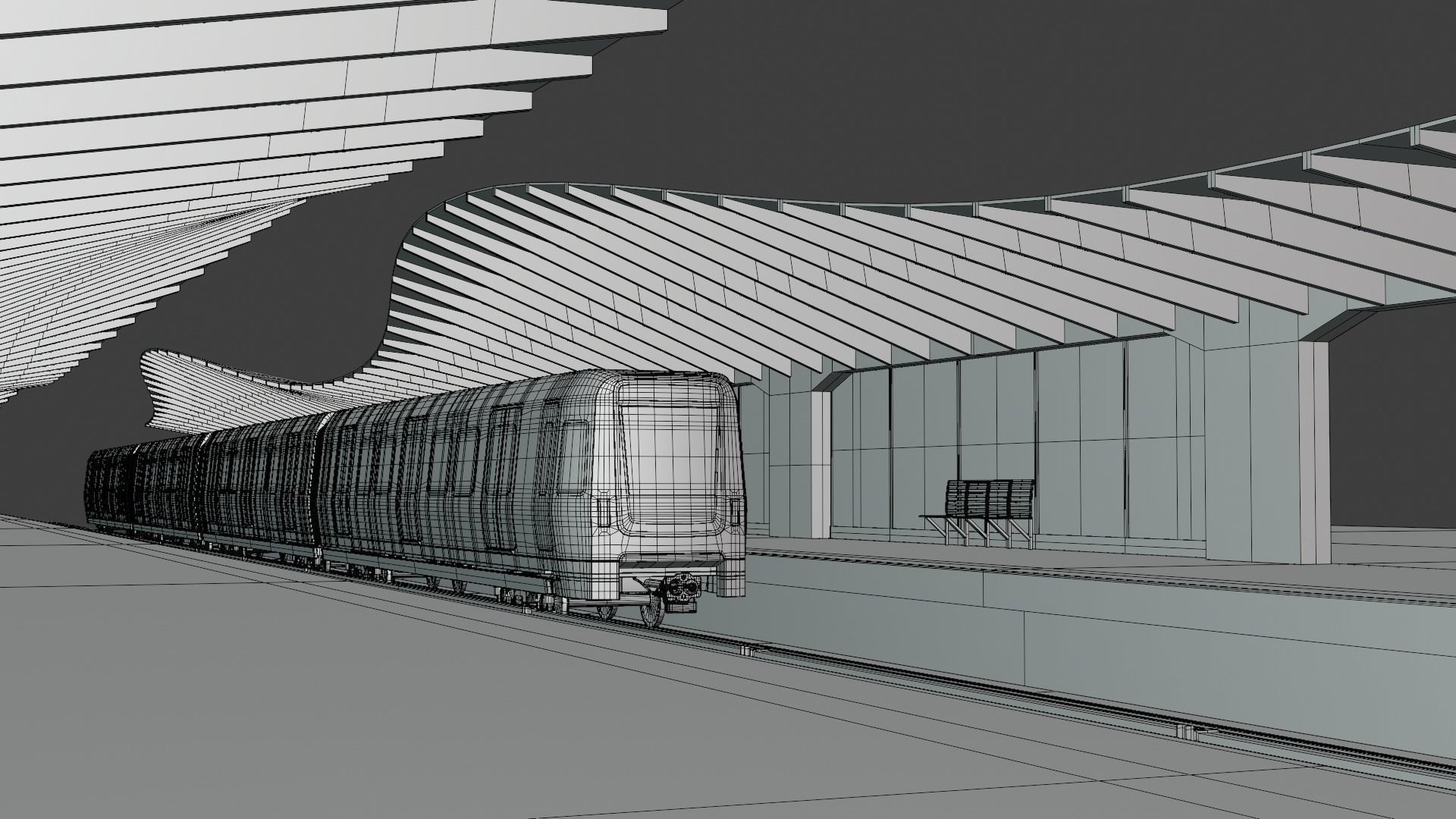 Stockholm metro station III 3D model_1