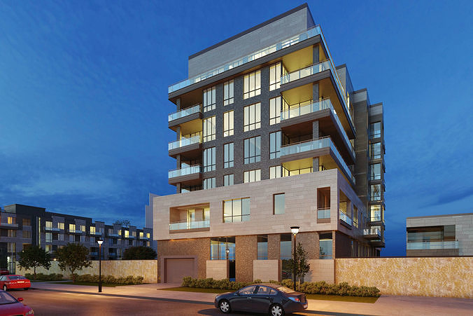 Residential building exterior Scene 3D model 3D model 5