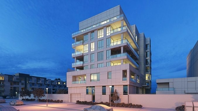 Residential building exterior Scene 3D model 3D model 7