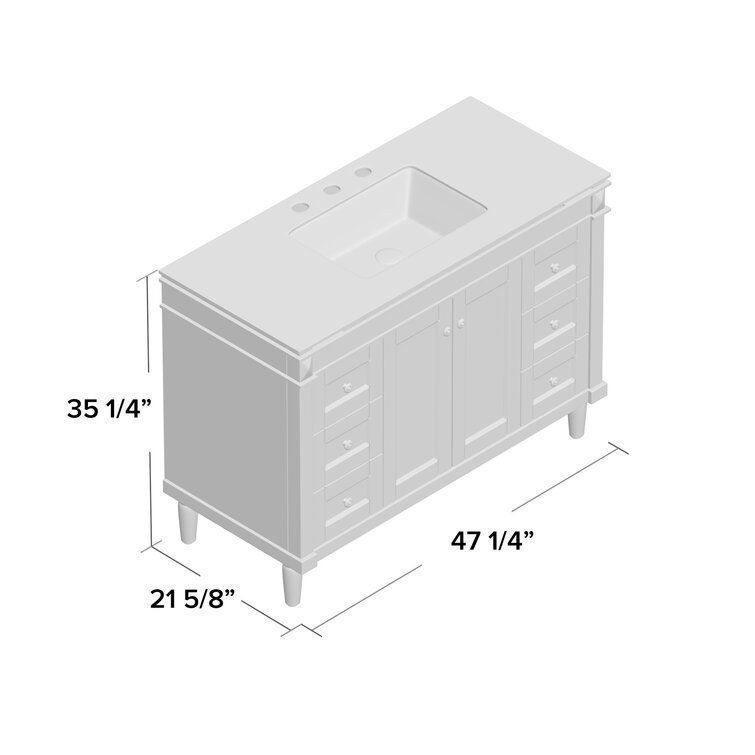 Zemple Bathroom Vanity Base Only 3D model_1
