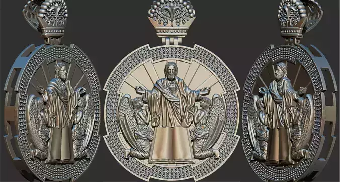 Jesus and Angels Heaven Pendant - Cristo e Anjos