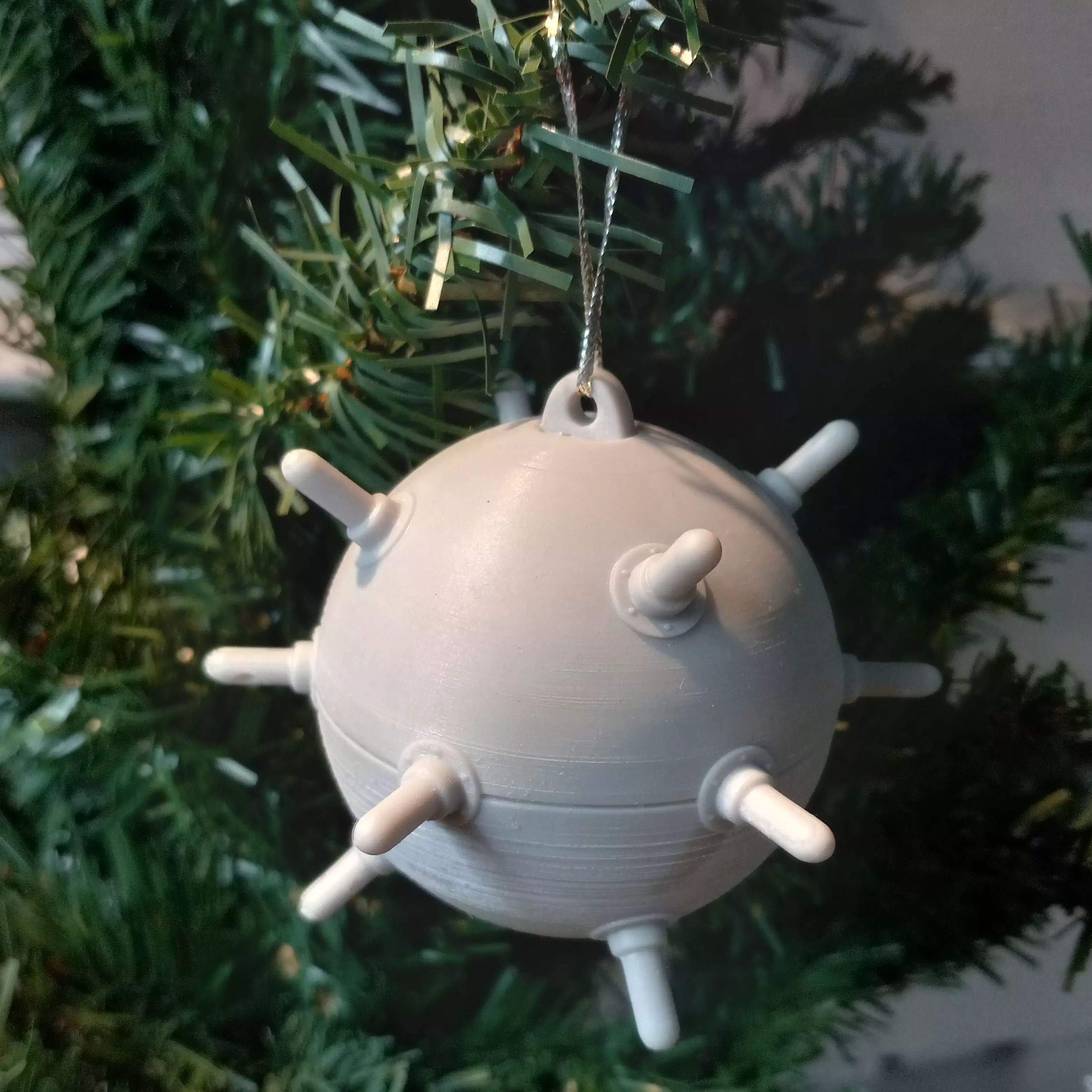 Naval Mine Christmas Decoration Tree Ball STL 3D print model_0