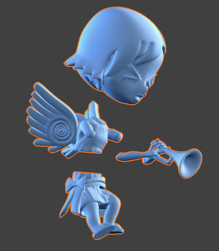 Flying and Trumphet Chibi-angles 3D print model_5