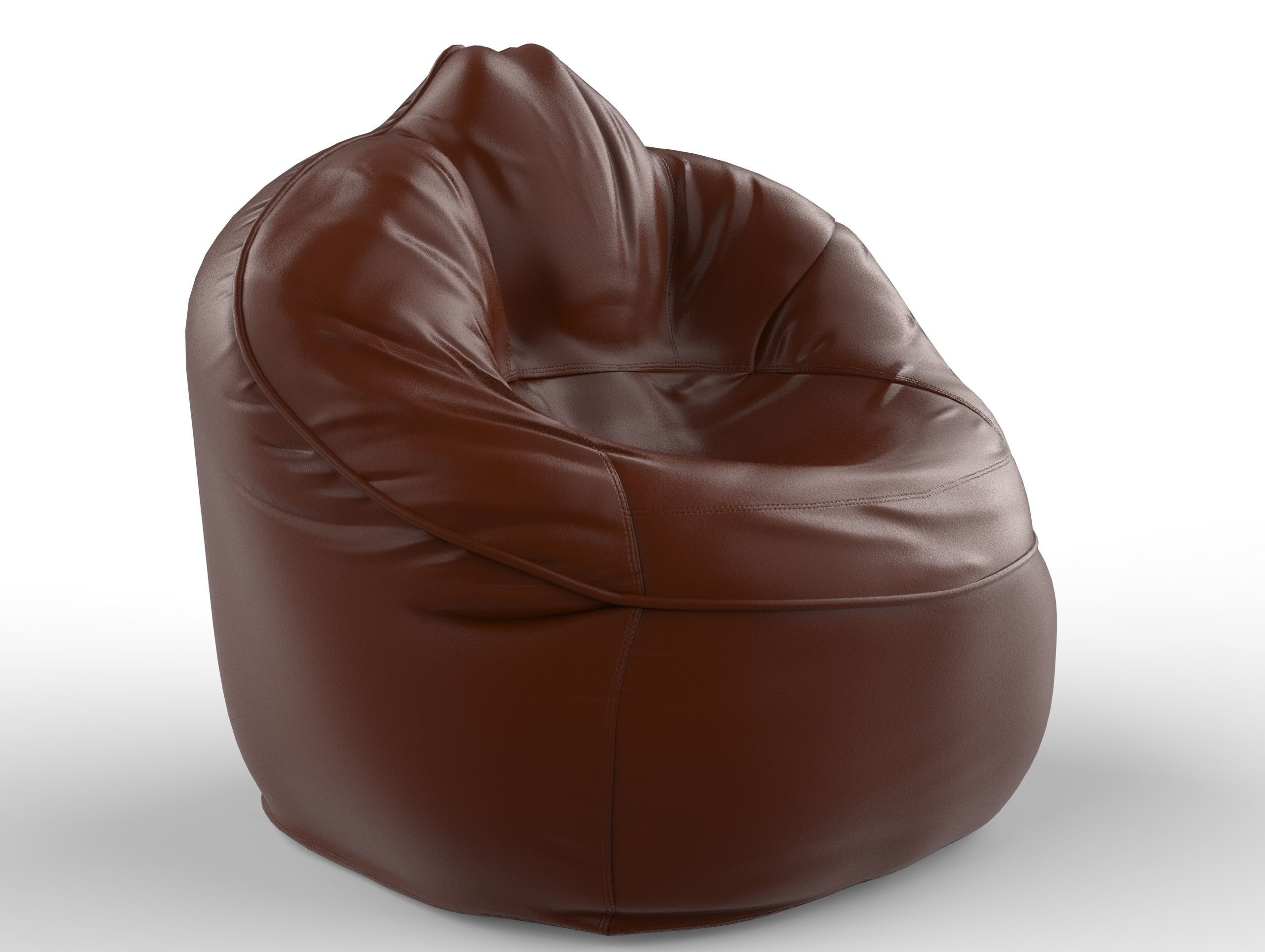 Beanbag chair Low-poly 3D model_2