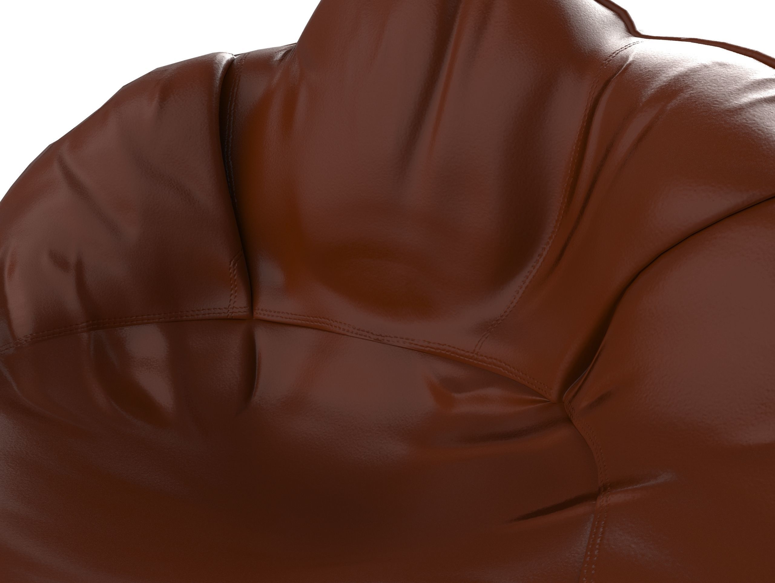 Beanbag chair Low-poly 3D model_5