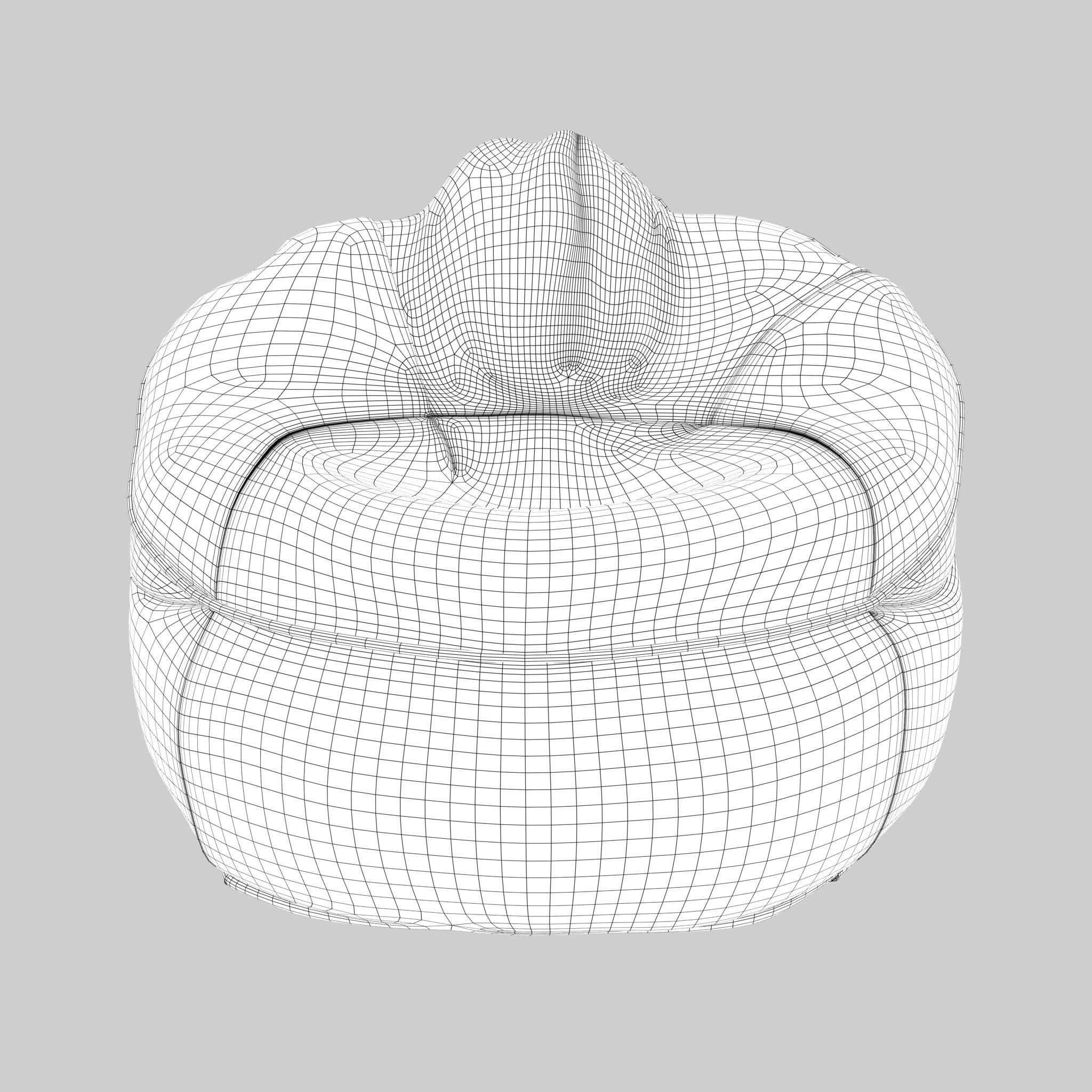 Beanbag chair Low-poly 3D model_7