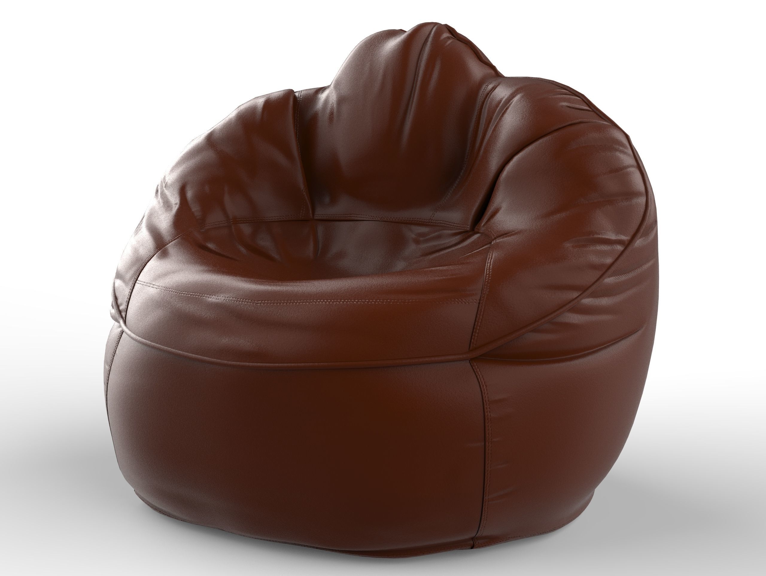Beanbag chair Low-poly 3D model_1
