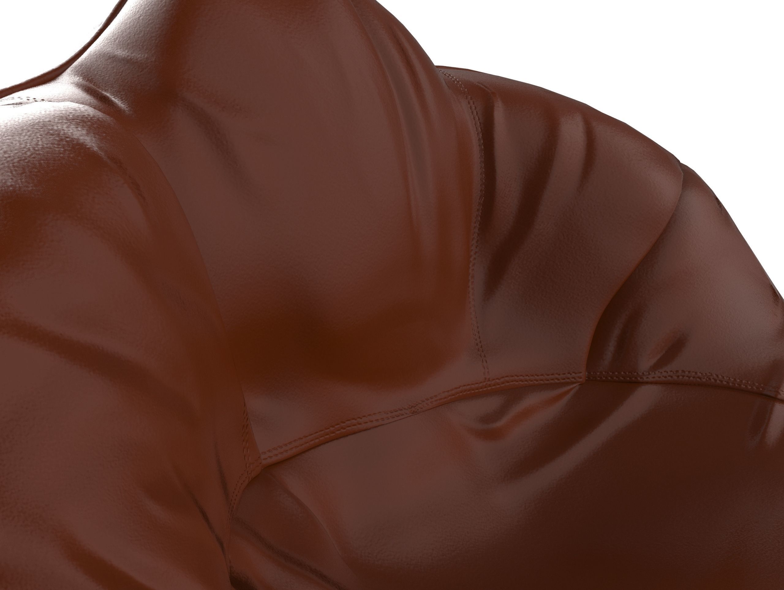 Beanbag chair Low-poly 3D model_6