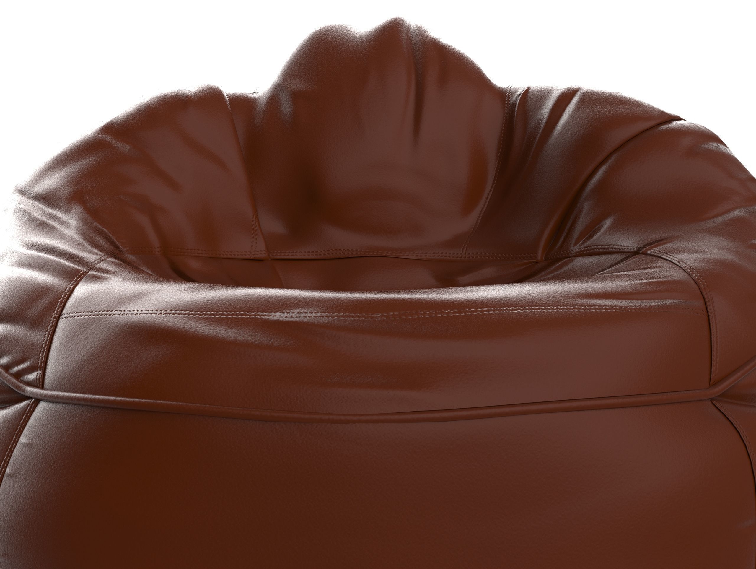Beanbag chair Low-poly 3D model_4