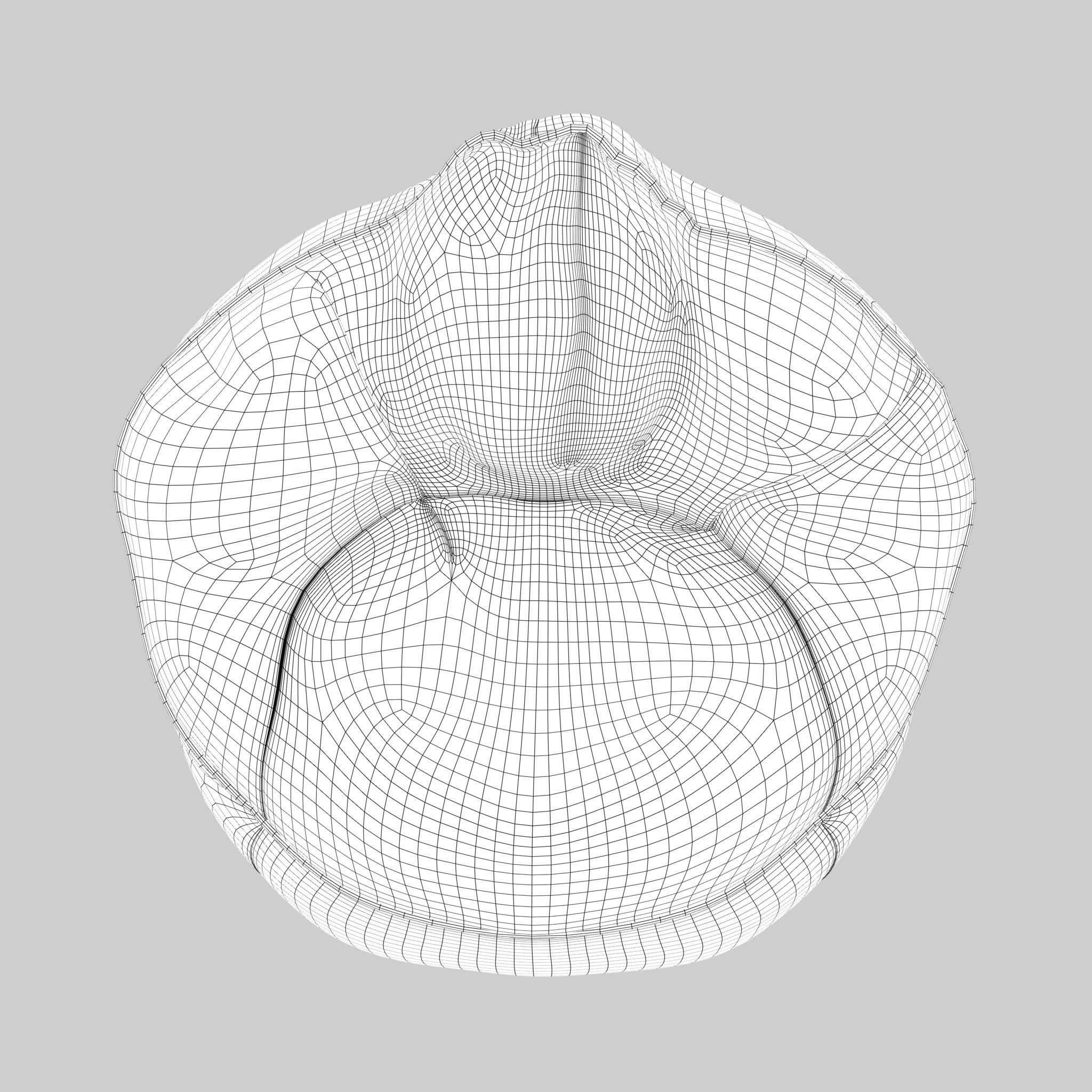 Beanbag chair Low-poly 3D model_8