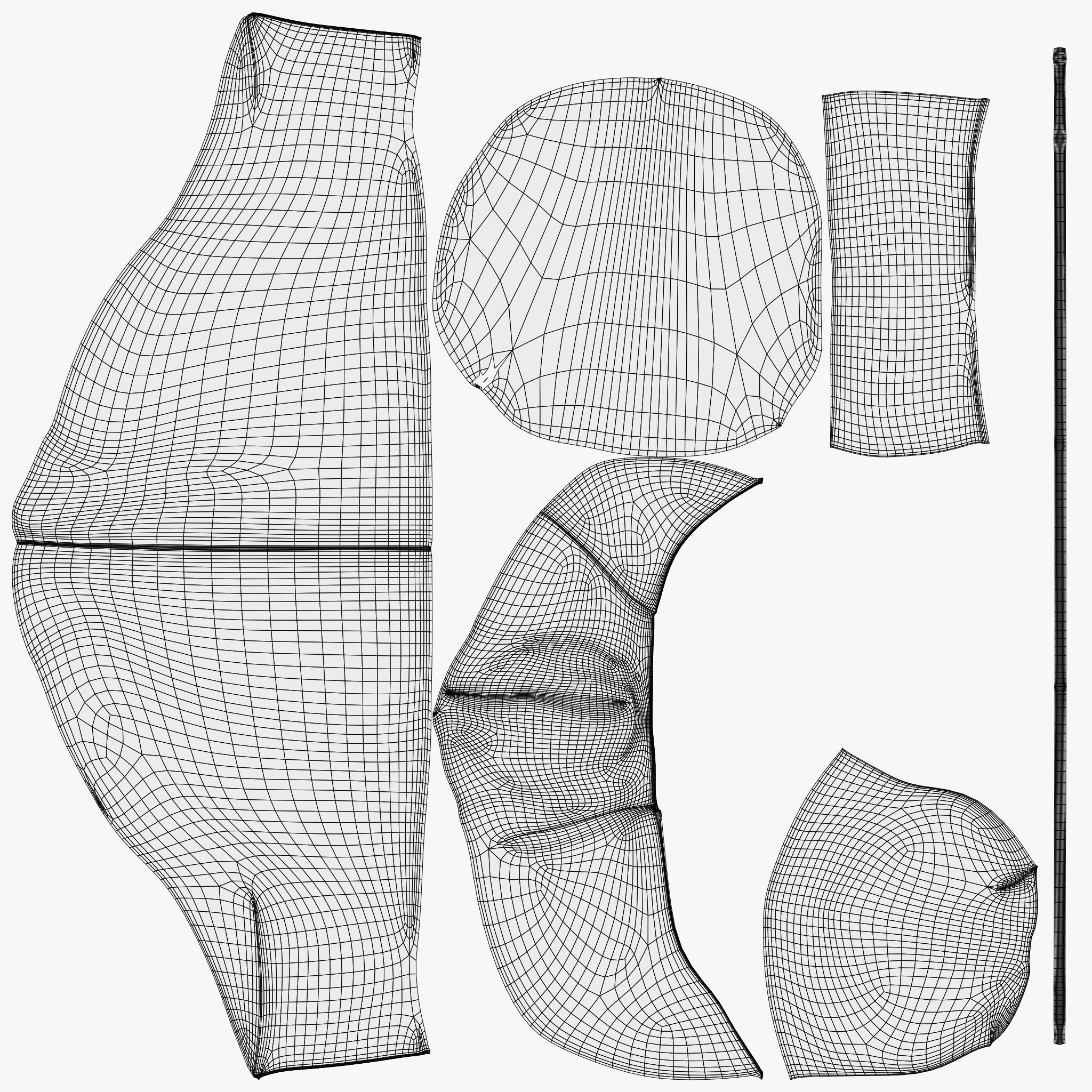 Beanbag chair Low-poly 3D model_10