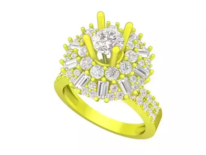 7298 new style baguette diamond engagement women ring