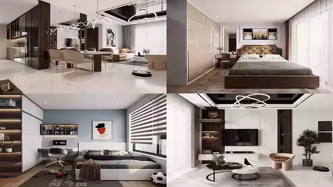 Apartment of Mrs Hoa - Titan6 - MAX OBJ FBX SKP Collada Simlab