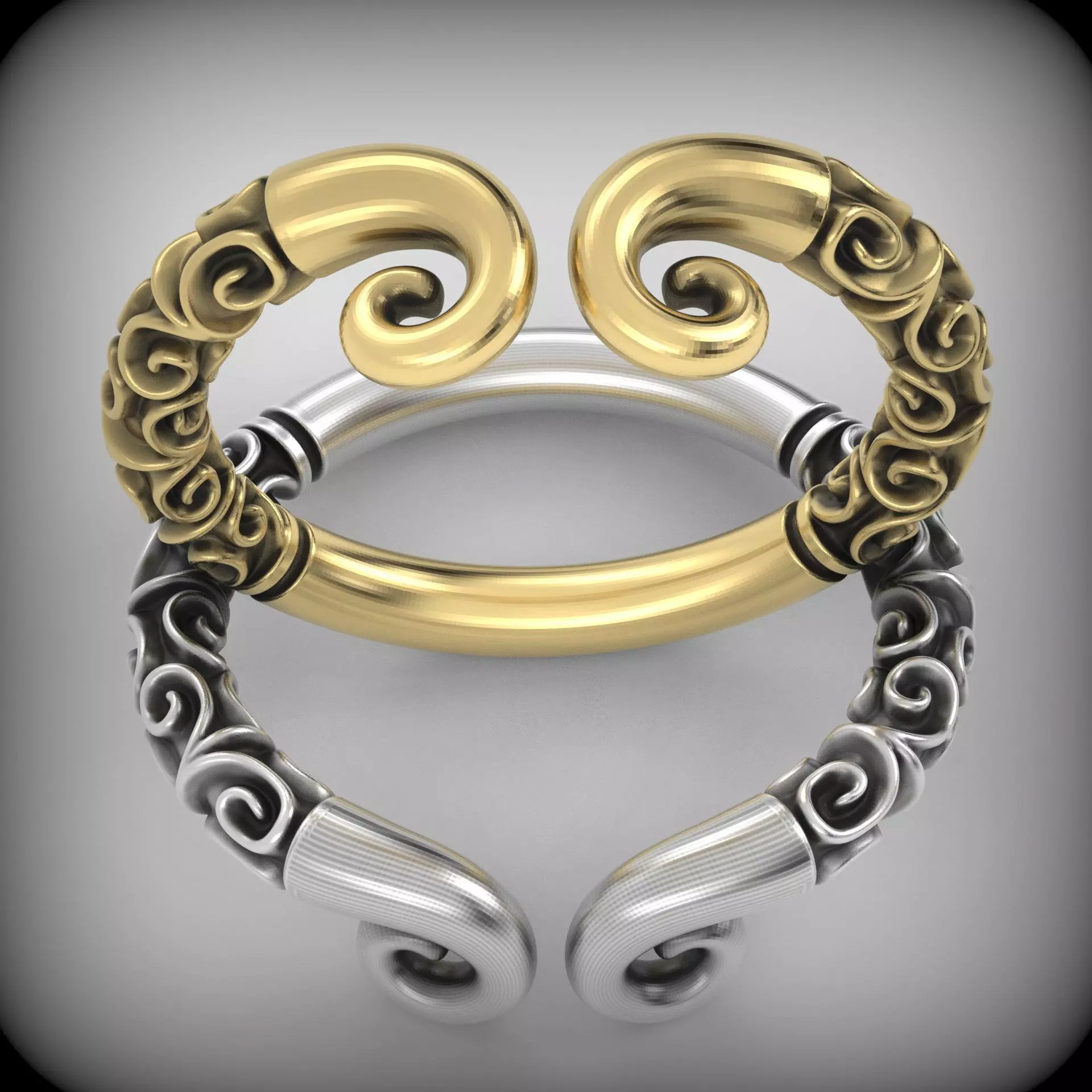 Patterned Rings 3D print model_0