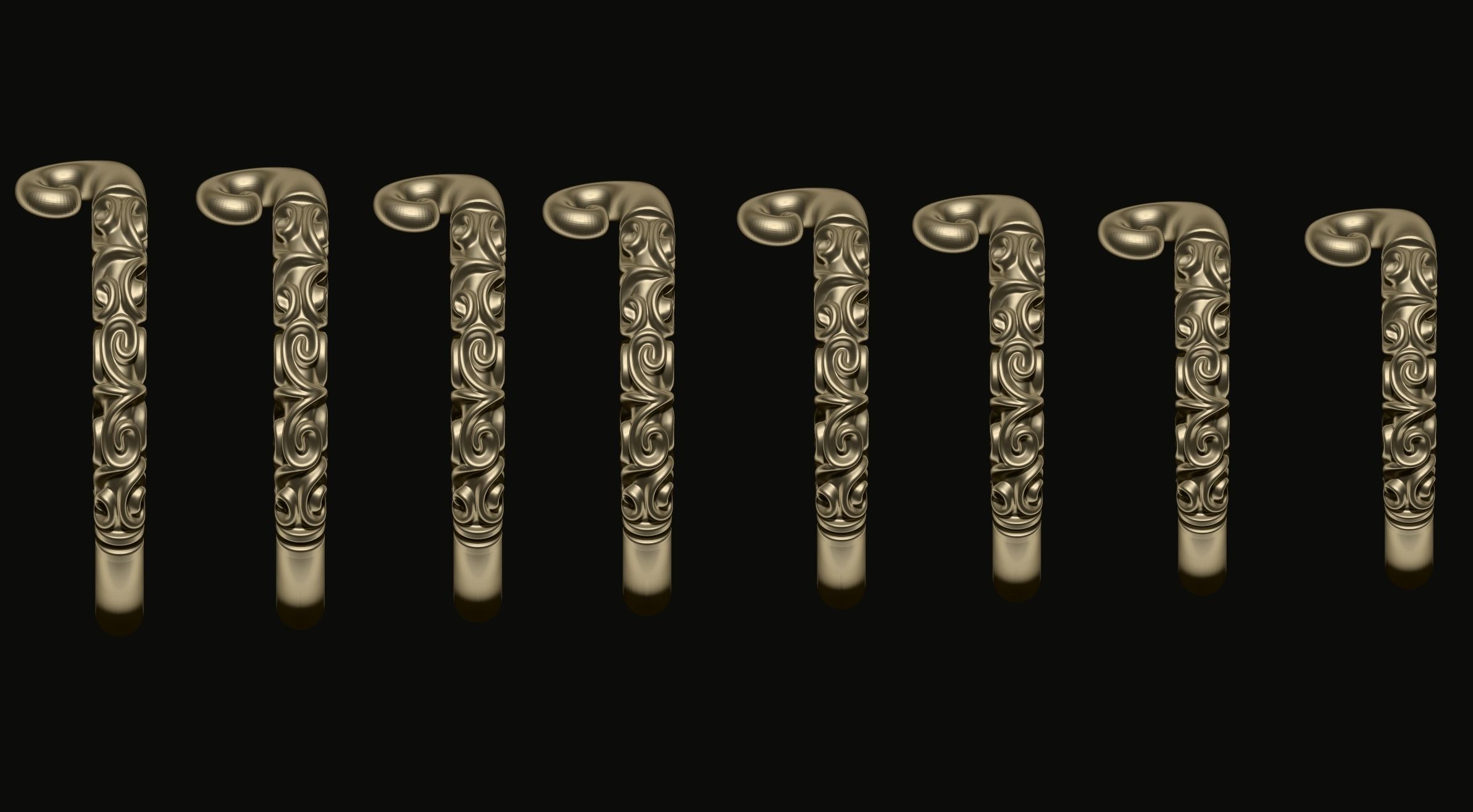 Patterned Rings 3D print model_4