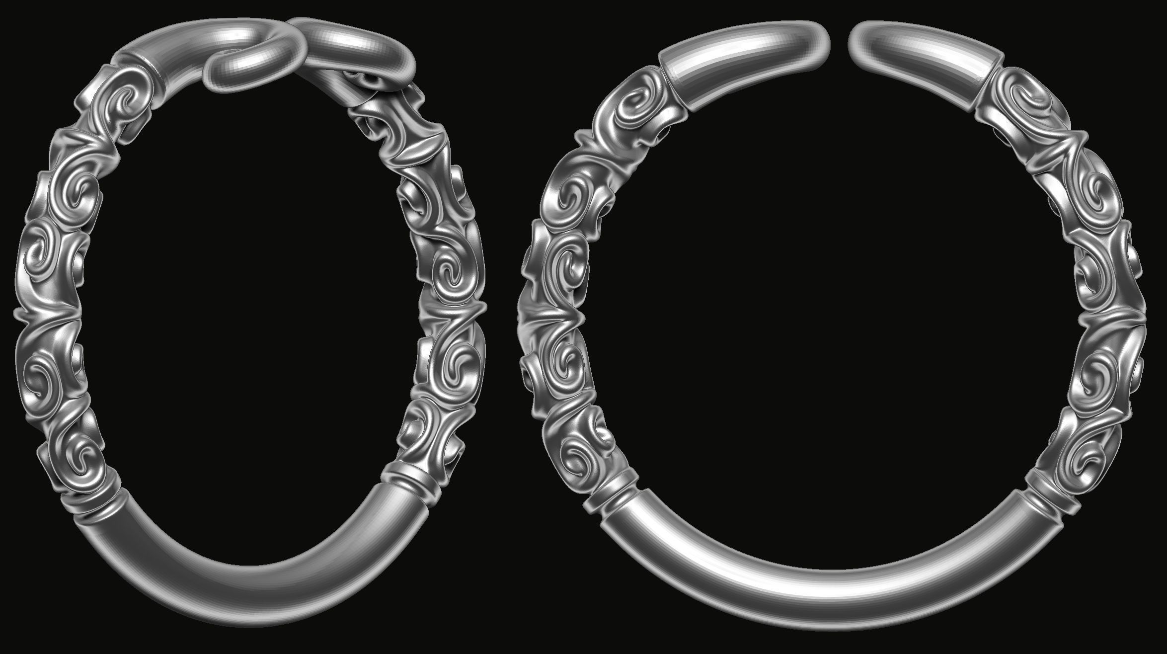 Patterned Rings 3D print model_8