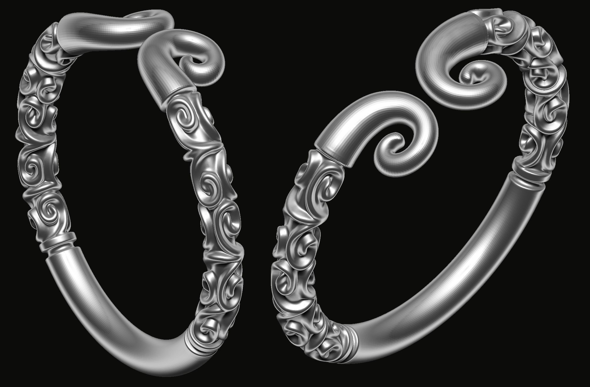 Patterned Rings 3D print model_6