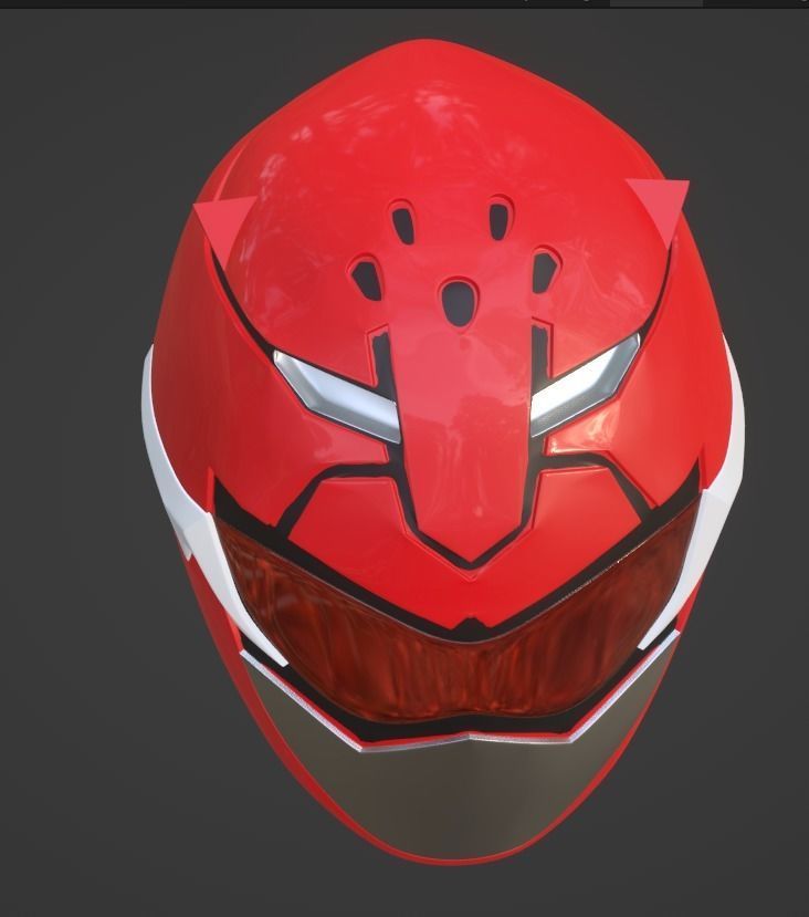 Tokumei Sentai Go-Buster Red Buster cosplay helmet STL file 3D print model_6