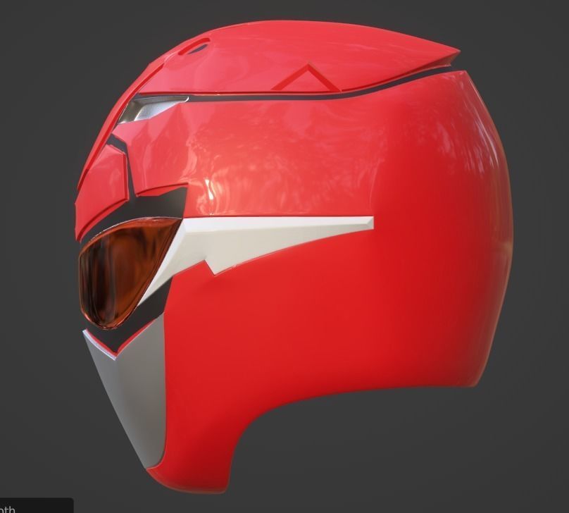 Tokumei Sentai Go-Buster Red Buster cosplay helmet STL file 3D print model_2