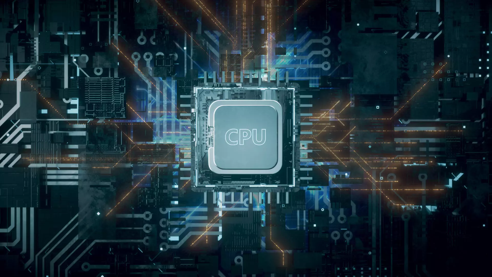  C4D Octane CPU chip core capacitance Scifi Circuit board 3D model_0